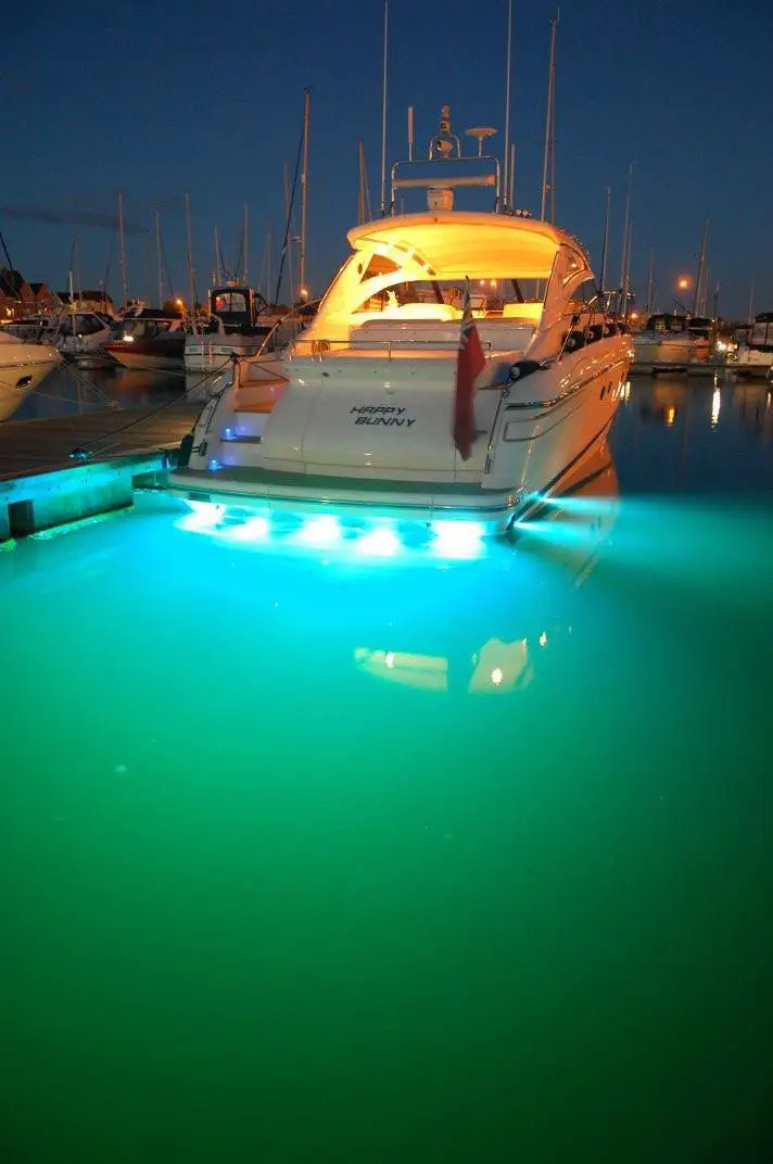 Feu Sous-marin LED 9 X Bleu – 1200 Lm – 12V – 1/2 NPT – Acier Inoxydable – IP68 – Pour Bateau, Yacht