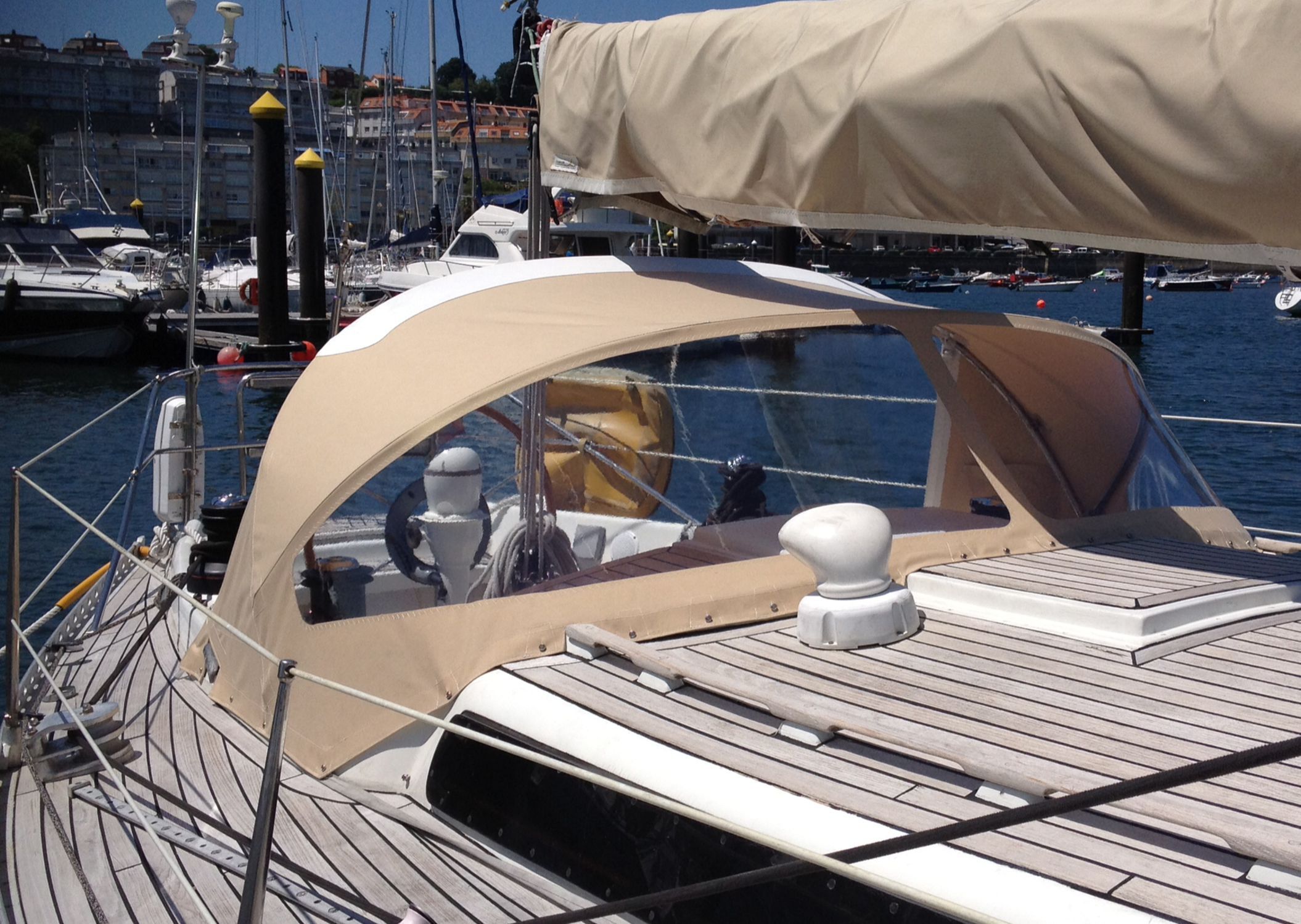 Bimini Pour Bateau 2 Arceaux - Taud De Soleil Auvent Gris 179x156x93 Cm Avec Parois Latérales