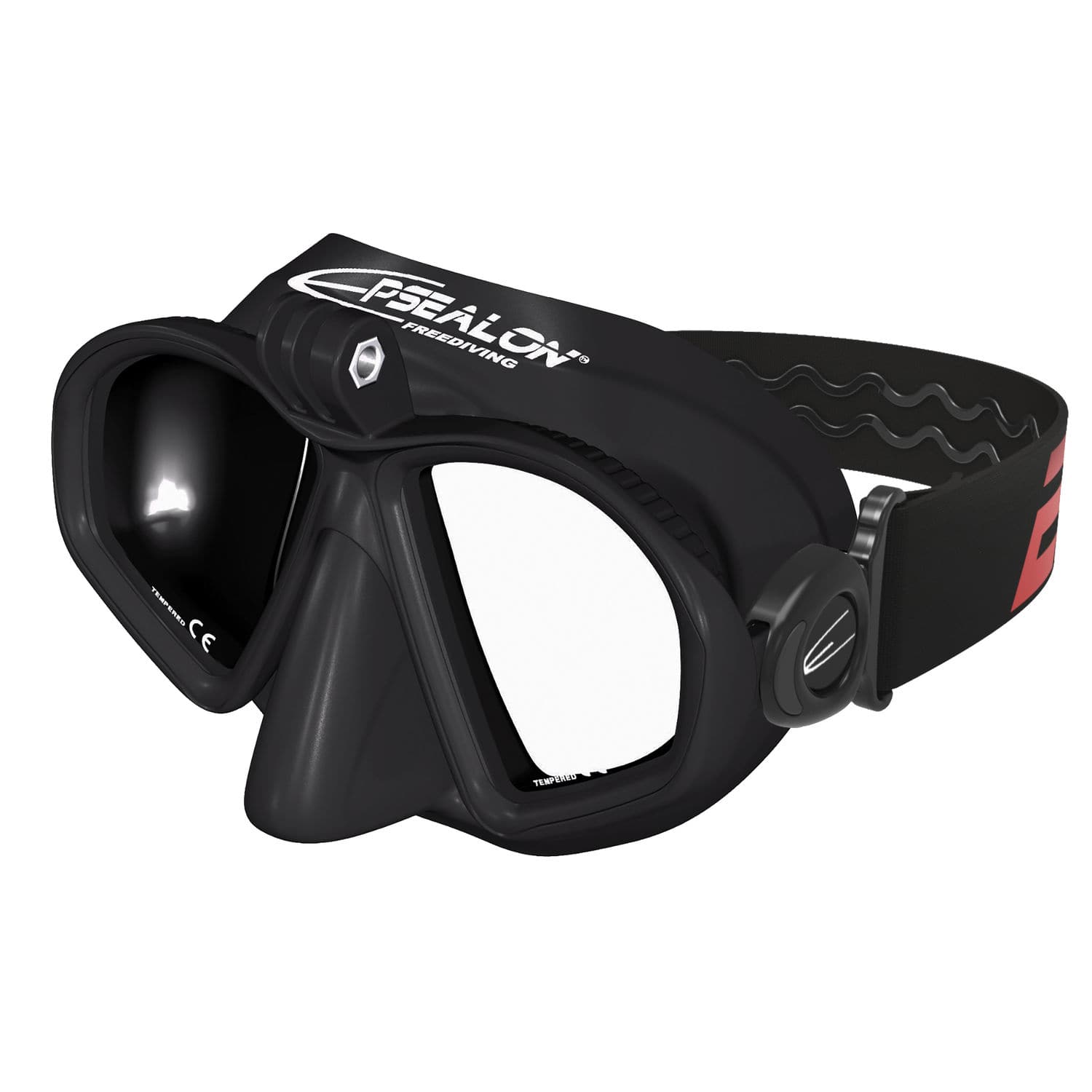 Masque De Plongée Epsealon Seawolf RedFlash – Verres Teintés, Silicone Hypoallergénique, Fat Strap, Large Vision