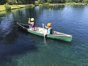 canoë multiusage / 3 places / en bois