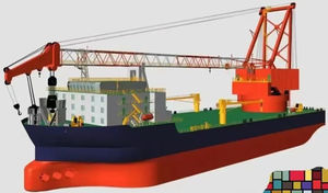 navire-grue barge grue