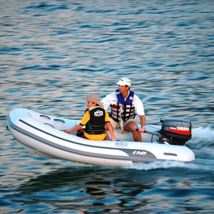 bateau pneumatique hors-bord / semi-rigide / pour la pêche / en fibre de verre