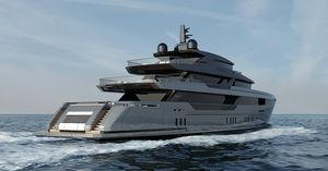 mega-yacht de croisière / raised pilothouse / en acier / avec piscine
