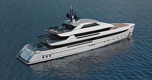 mega-yacht de croisière / traditionnel / avec timonerie / en acier