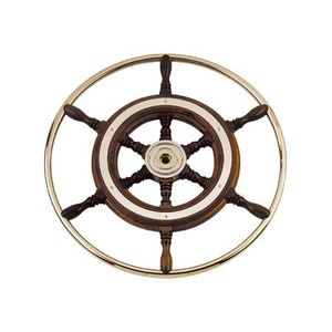 volant en inox pour bateau à moteur / en acajou / traditionnel