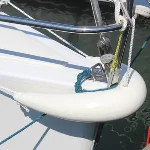 DAN FENDER Bouée De Corps Mort – Tige Courte 40,5 Cm, Flottabilité Costaude, Blanc