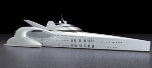 mega-yacht de luxe trimaran à moteur 1