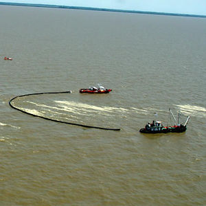 barrage antipollution / gonflable / pour port / pour rivière