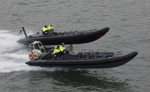 bateau de travail / hors-bord / bateau pneumatique semi-rigide