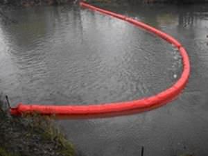 barrage antipollution / flottant / pour port / pour rivière