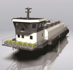 navire pour l'aquaculture feeder