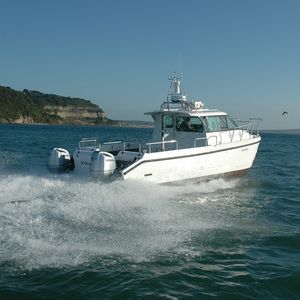 cabin-cruiser catamaran