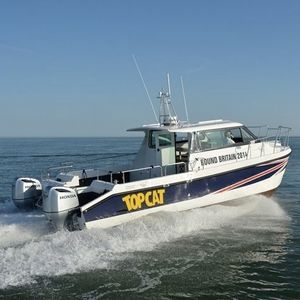 cabin-cruiser catamaran