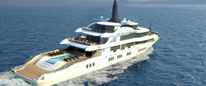mega-yacht de croisière / raised pilothouse / en acier / sur mesure