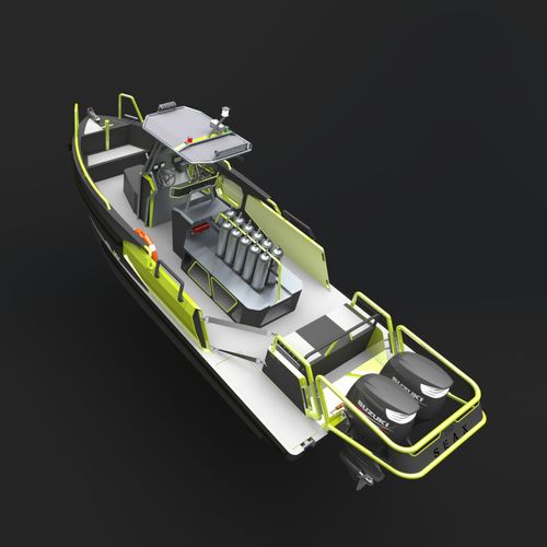 Coque open hors-bord - 750 series - SEAX BOATS - bimoteur / à console centrale / de plongée