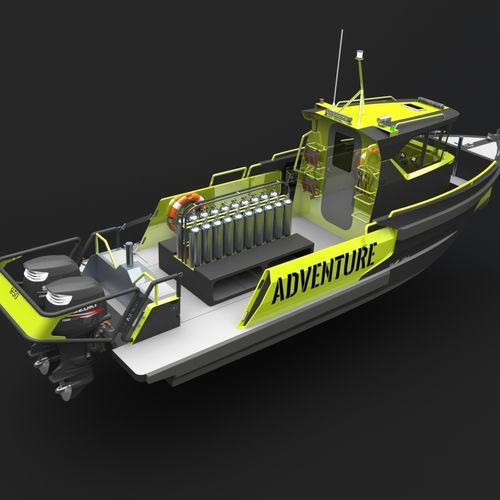 Coque open hors-bord - 950A - SEAX BOATS - bimoteur / à cockpit fermé / de plongée