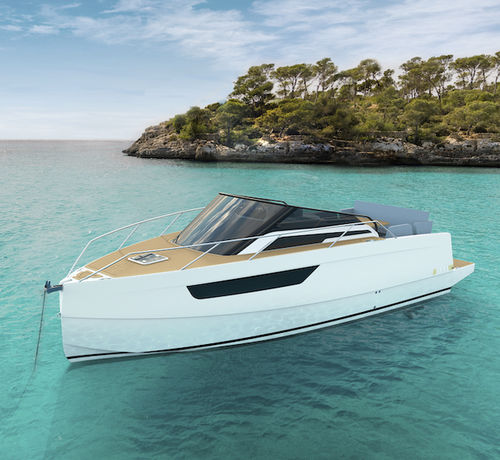 Cabin-cruiser hors-bord - M8 - Nuva Yachts - bimoteur / open / bain de soleil