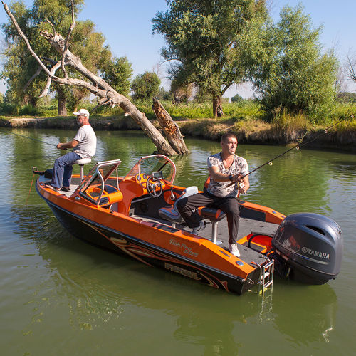Bass boat hors-bord - 505 FISHPRO - BoatLab LLC - à double console / de pêche sportive / en aluminium