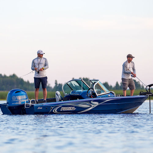 Bass boat hors-bord - 550 EVO - BoatLab LLC - à double console / de pêche sportive / en aluminium