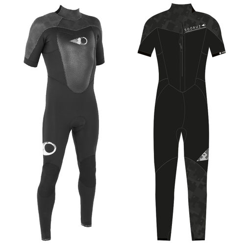 Combinaison en néoprène de surf - FIGHTER Back-zip Black - SOÖRUZ SURFWEAR COMPANY - intégrale / à manches courtes / 2 mm