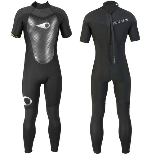 Combinaison en néoprène de surf - FIGHTER Semidry Back-Zip SS - SOÖRUZ SURFWEAR COMPANY - intégrale / à manches courtes / 2 mm