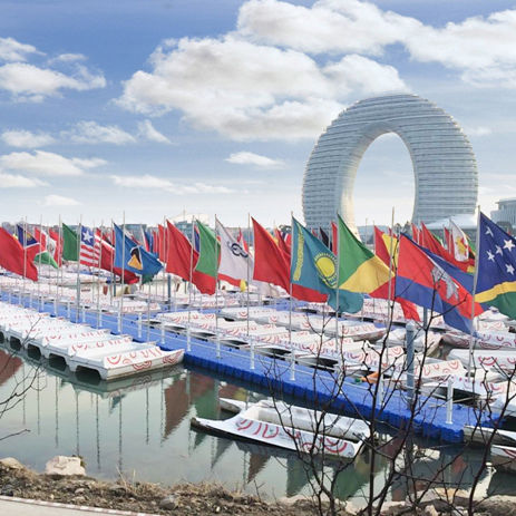 Piscine flottante - Shanghai Qihua Waterborne Engineering Construction Co., Ltd - modulable