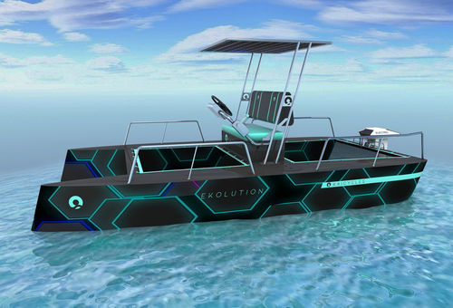 Barque catamaran - NEO X2 - KAICYCLES™ - hors-bord / électrique / open