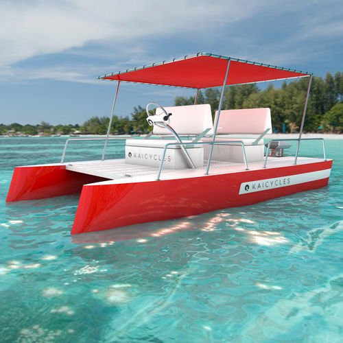 Barque catamaran - NEO X4 - KAICYCLES™ - hors-bord / électrique / de pêche sportive