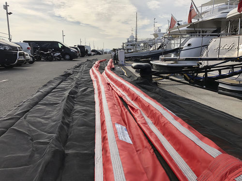 Bâche de protection au sol pour chantier naval - BoomProtec - Pollustock