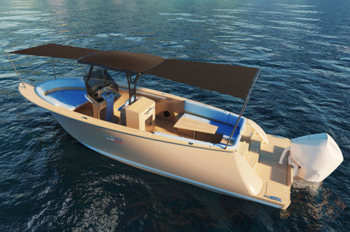 Coque open hors-bord - LEVANZO 25 Lounge Deck - LILYBAEUM YACHT SRL - bimoteur / à console centrale / max. 8 personnes