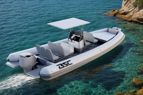 Bateau pneumatique hors-bord - 85  - BSC COLZANI srl - semi-rigide / à console centrale / open