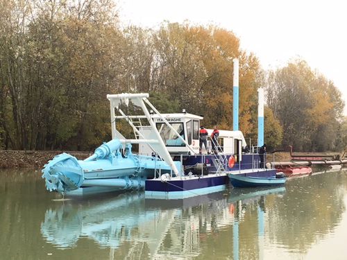 Bateau professionnel électrique - ECO-GREEN - Italdraghe - bateau de travail / barge de pompage des eaux usées / drague suceuse à désagrégateur