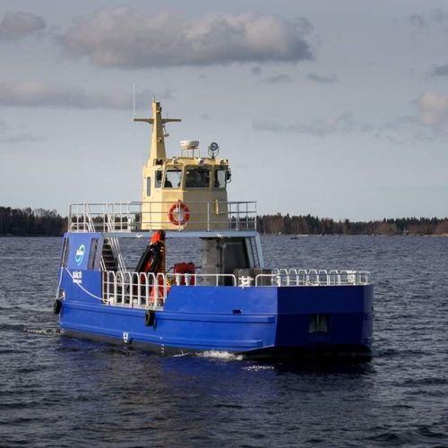 Bateau de service portuaire - 1800 - Kewatec - barge de travail / in-bord / en aluminium