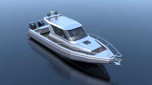 Bateau de pêche-promenade hors-bord - LEADER 968 - Qingdao Allheart Marine Co., Ltd. - bimoteur / avec timonerie / en aluminium