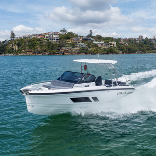 Coque open hors-bord - 27 T-Top - QUARKEN Boats - à double console / max. 9 personnes / avec cabine