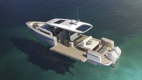 Vedette hors-bord - 400 GTS - Saxdor Yachts Oy - bimoteur / hard-top / open