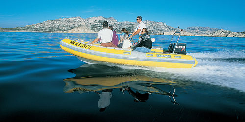 Bateau pneumatique hors-bord - CLUB 460 - Lomac - semi-rigide / à console centrale / à console jockey