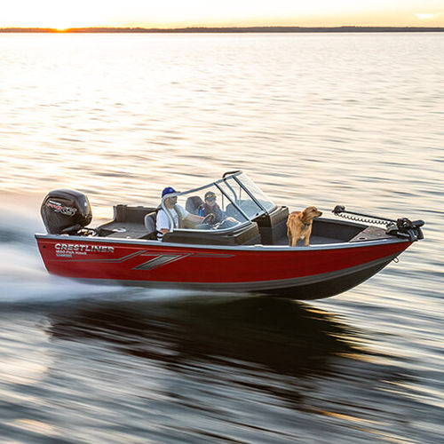 Bay boat hors-bord - 1650 HAWK - Crestliner - à double console / à console latérale / de pêche sportive