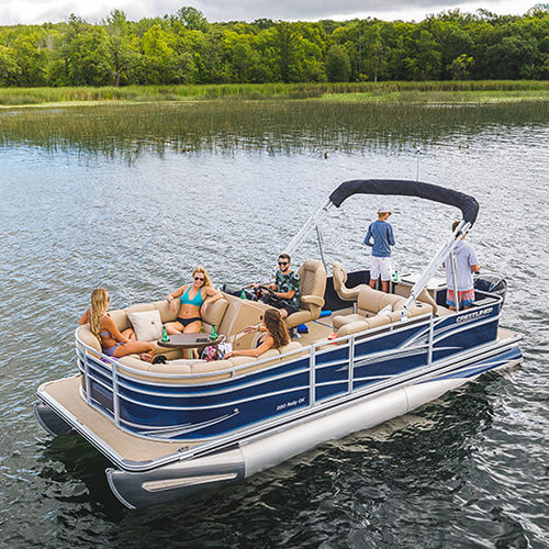 Bateau ponton hors-bord - 220 RALLY DX - Crestliner - de ski nautique / de pêche sportive / en aluminium
