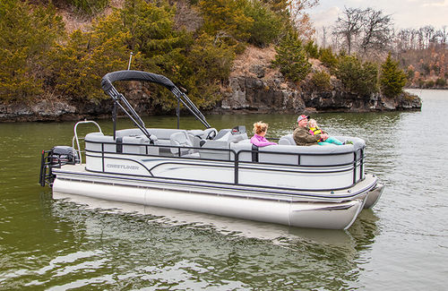 Bateau ponton hors-bord - 220 CHASE - Crestliner - tri-tube / de ski nautique / en aluminium