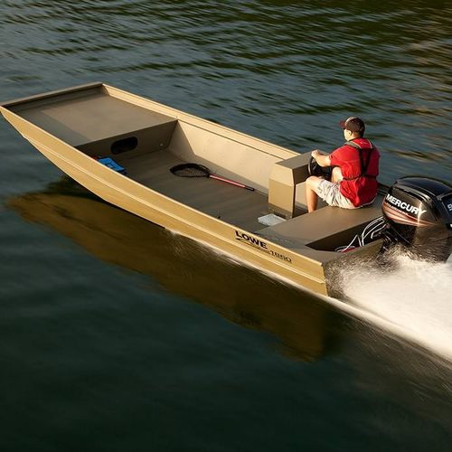 Jon boat hors-bord - Roughneck 1860 Big River - Lowe - à console latérale / open / de pêche sportive
