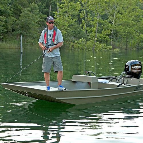 Jon boat hors-bord - Roughneck 1755 Big River - Lowe - à console latérale / open / de pêche sportive