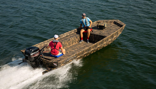 Jon boat hors-bord - Roughneck 2070 Deluxe Tiller - Lowe - open / de pêche sportive / en aluminium