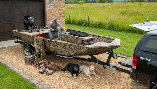 Jon boat hors-bord - Roughneck 2070 Waterfowl Tiller - Lowe - open / de pêche sportive / de chasse
