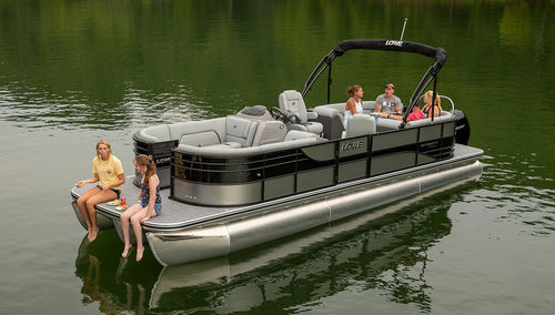 Bateau ponton hors-bord - Retreat 270 Ext Walk Thru - Lowe - open / en aluminium / max. 14 personnes