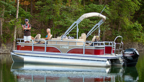 Bateau ponton hors-bord - SF214 V - Lowe - tri-tube / open / à console latérale