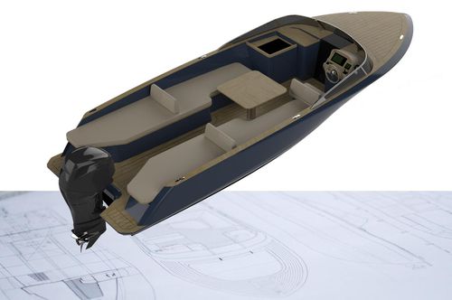 Runabout annexe pour yacht - ECLA 24 - CLYD Yacht Design - hors-bord / à double console / open