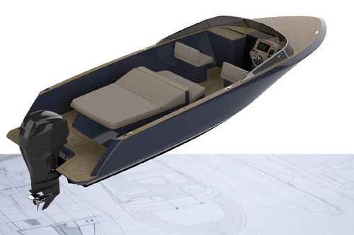 Runabout hors-bord - ECLA 24 - CLYD Yacht Design - à double console / open / en aluminium