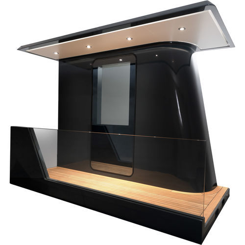 Porte pour yacht - IACOMELLI SRL - à pantographe / vitrée / en aluminium