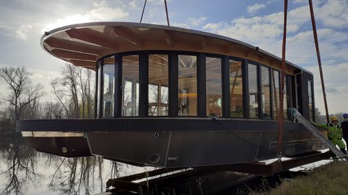 Bateau maison catamaran - HOUSE - BARKMET BOATS - hors-bord / électrique / diesel